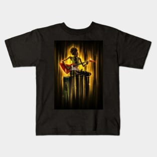 Toon black girl playing guitar Kids T-Shirt